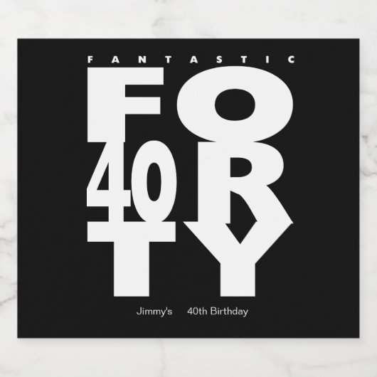 ファンタスティック40th誕生日パーティー ビールラベル (シングルラベル)