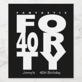 ファンタスティック40th誕生日パーティー ワインラベル (シングルラベル)