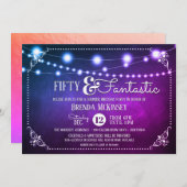 ファンタスティック50サプライズ誕生日パーティーの招待状 招待状 (正面/裏面)