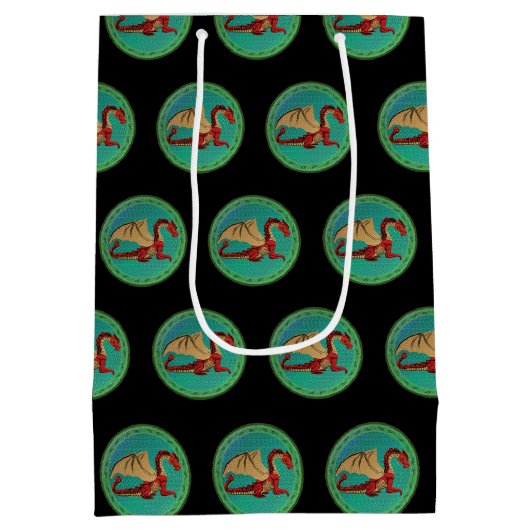 ファンタスティック・ドラゴンレッドとグリーンv11 ミディアムペーパーバッグ (裏面)