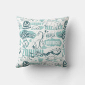 『ファンタスティック・ビーツ・ブルー・パターン』 クッション (裏面)