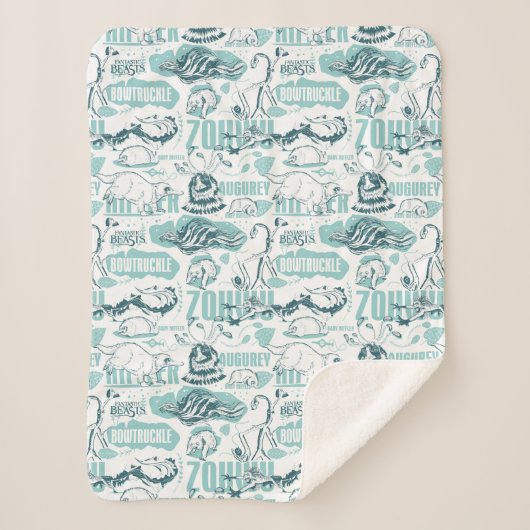 『ファンタスティック・ビーツ・ブルー・パターン』 シェルパブランケット (正面)