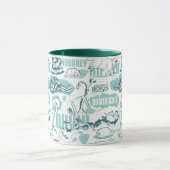 『ファンタスティック・ビーツ・ブルー・パターン』 マグカップ (中央)