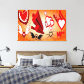 ファンタスティックCANVAS ART -ハート – 愛 – ウォールアート (インサイチュ (寝室))