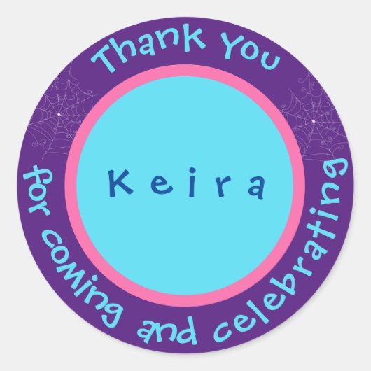 ファンタスティックSpidewebありがとうシール – ステッカーラベル ラウンドシール (正面)