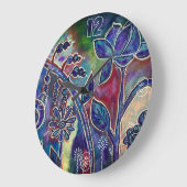 ファンタスマゴリックロータスフラワーガーデンオリジナルアート ラージ壁時計 (傾斜)
