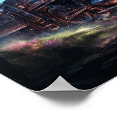 ファンタスマル虹色幽霊スチームトレインフローティング –  ポスター (角)