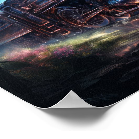 ファンタスマル虹色幽霊スチームトレインフローティング –  ポスター (角)