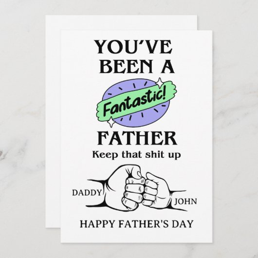 ファンタパーソナライズされたスティック・ファーザーのデイカード シーズンカード (正面/裏面)