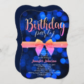 ファンタビュルースブルーバブルズバイデイパーティー招待状 招待状 (正面/裏面)