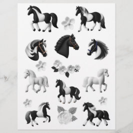 ファンタ感じスティックな馬と花のイラスト