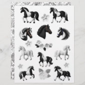 ファンタ感じスティックな馬と花のイラスト (正面/裏面)