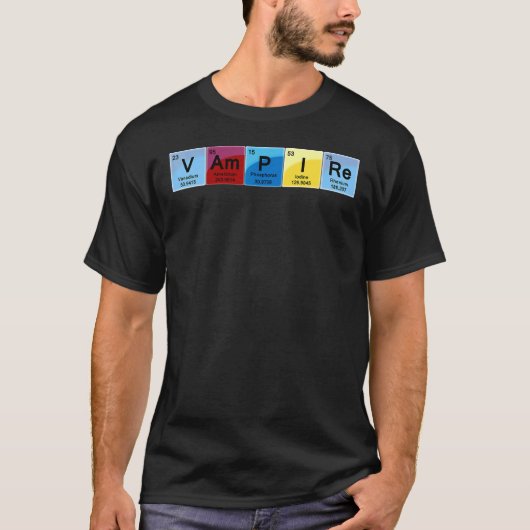 ファンダメンタルバンパイア周期表語 Tシャツ (正面)