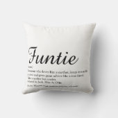 ファンティおばさん叔母の定義ブラックとホワイト クッション (裏面)