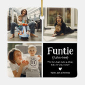 ファンティ3フォトコラージュ定義かわいいクリスマス セラミックオーナメント (裏面)