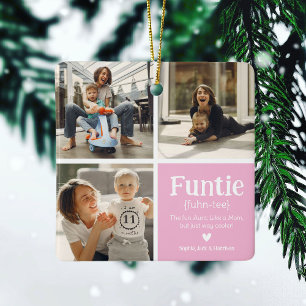 ファンティ3フォトコラージュ定義かわいいクリスマス セラミックオーナメント