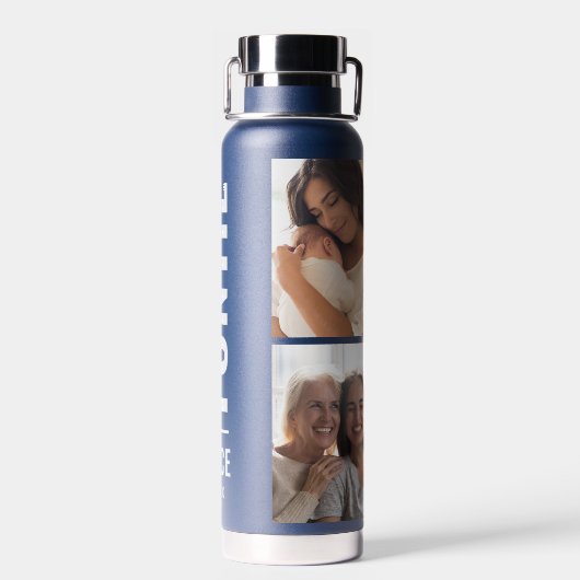 ファンティ |おもしろいカッコいいおばカスタムさん年4写真コラージュ ウォーターボトル (背面)