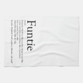 ファンティ、叔母、叔母の定義タイポグラフィモダンック キッチンタオル (横)