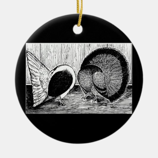 ファンテールペア セラミックオーナメント (正面)