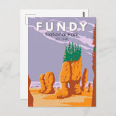 ファンディナショナルパークカナダトラベルアートヴィンテージ ポストカード (正面/裏面)
