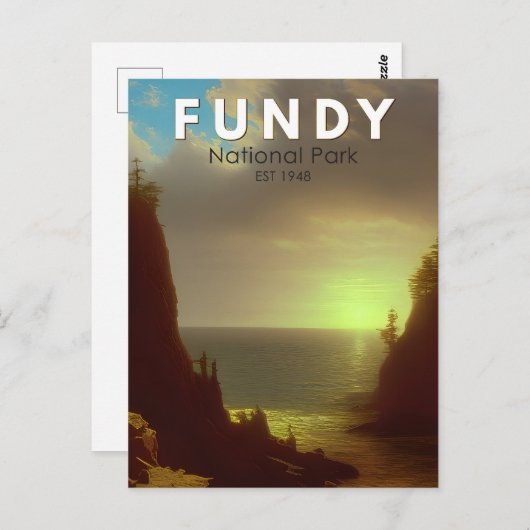 ファンディナショナルパークカナダヴィンテージアート ポストカード (正面/裏面)