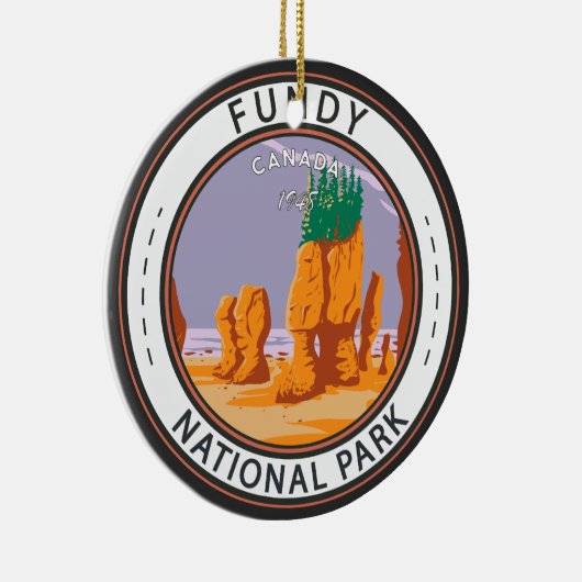 ファンディナショナルパークカナダヴィンテージバッジ セラミックオーナメント (右)