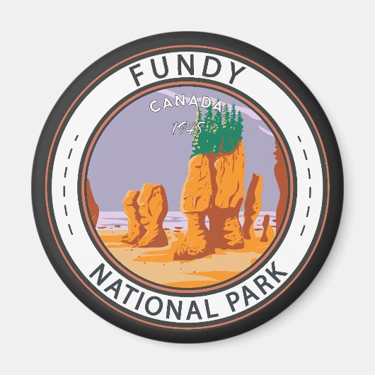 ファンディナショナルパークカナダヴィンテージバッジ マグネット (正面)