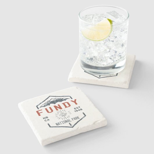 ファンディナショナルパークカナダ動揺してヴィンテージ ストーンコースター (横)