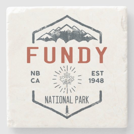 ファンディナショナルパークカナダ動揺してヴィンテージ ストーンコースター (正面)