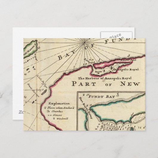 ファンディ湾とアナポリス港王室の ポストカード (正面/裏面)