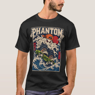 ファントムスケーターゴーストシャツ、レトロスケートボードスタイルTシャツ Tシャツ