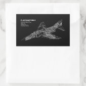 ファントム戦闘機ジェット（超音速航空機）パイロット 長方形シール (バッグ)