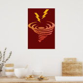 ファンネルクラウドストームイラストレーションアート、ウェザーストーム ポスター (キッチン)