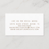 ファンネルケーキフードトラックベイカーブラックティール(緑がかった色) 名刺 (裏面)