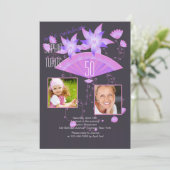 ファンノワール2つの写真の誕生日パーティーへの招待 招待状 (スタンド正面)