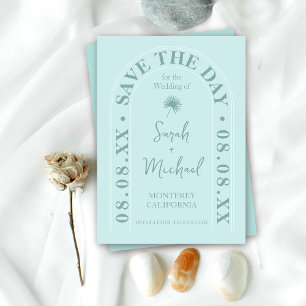 ファンパームリーフトロピカルブライト夏の日付を保存 招待状