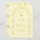 ファンパームリーフトロピカルブライト夏の日付を保存 招待状 (正面/裏面)