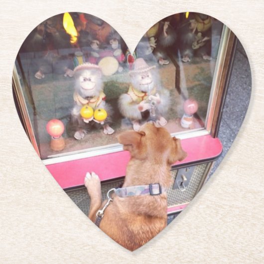 ファンフェア紙コースターと犬の写真 ペーパーコースター (正面)