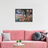 ファンフェア絵を描アットナイトズバイアルフレッドキツネ キャンバスプリント (インサイチュ (リビング))