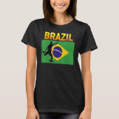 ファンブラジル代表チーム世界サッカーのサッカーチャ Tシャツ (正面)