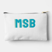 ファンブルーグリーンシャドウブロックモノグラム、カスタム アクセサリーポーチ (裏面)