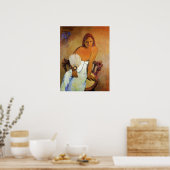 ファンポスター付きゴーギャンの少女 ポスター (キッチン)
