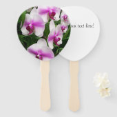 ファンユニークにピンクの赤面がある白いラン ハンドファン (正面&裏面)