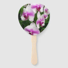 ファンユニークにピンクの赤面がある白いラン ハンドファン