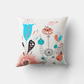 ファンラシーな花とバーディー枕 クッション (裏面)