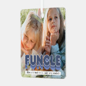 ファンルおもしろいアンクルフォトクリスマスメタルオーナメント メタルオーナメント (正面左)