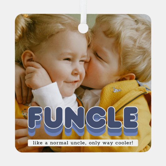 ファンルおもしろいアンクルフォトクリスマスメタルオーナメント メタルオーナメント (裏面)