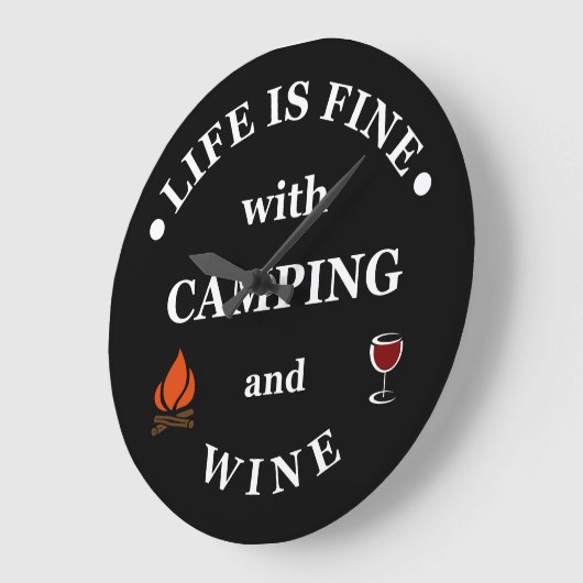 ファンントキャンプとワインのことわざ ラージ壁時計 (傾斜)