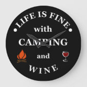 ファンントキャンプとワインのことわざ ラージ壁時計 (正面)