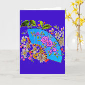 ファン中国のブルーテンプレート製品 カード (黄色い花)